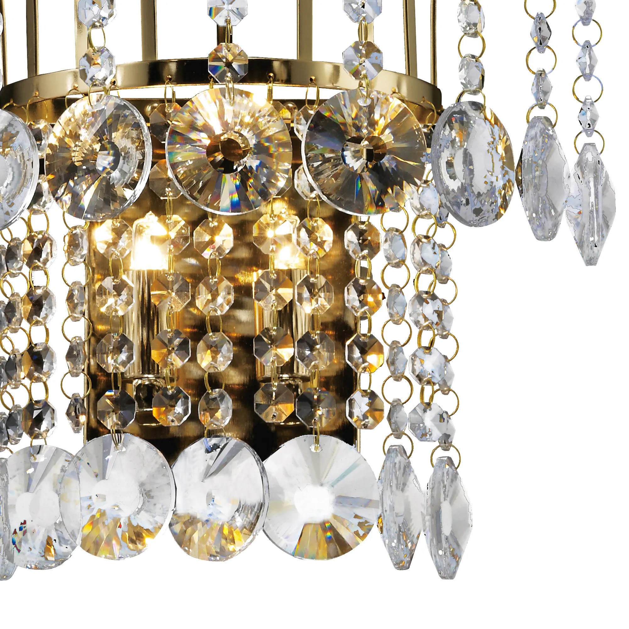 Rosina Crystal Switched Wall Lamp 2 Light French Gold IL32052  Diyas Rosina French Gold